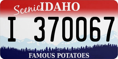 ID license plate I370067