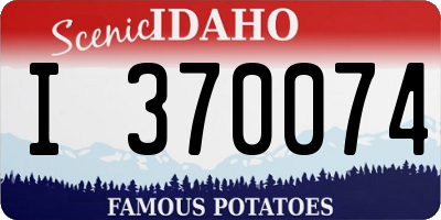 ID license plate I370074
