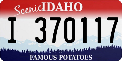 ID license plate I370117