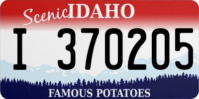 ID license plate I370205