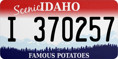 ID license plate I370257