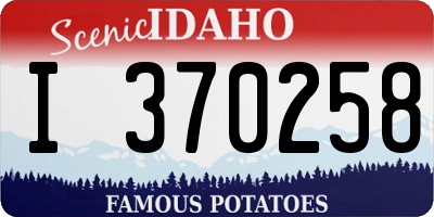ID license plate I370258