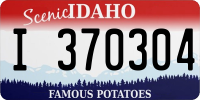 ID license plate I370304