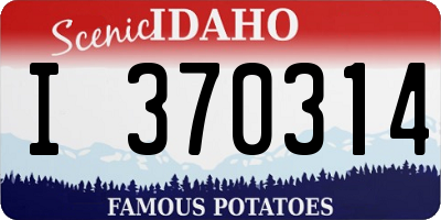 ID license plate I370314