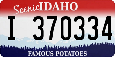 ID license plate I370334
