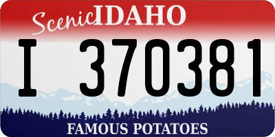 ID license plate I370381