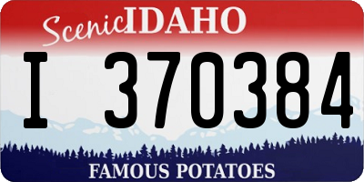 ID license plate I370384