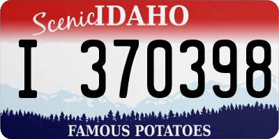 ID license plate I370398