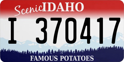 ID license plate I370417