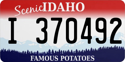 ID license plate I370492