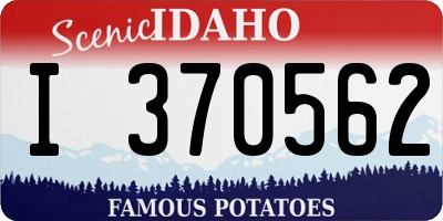 ID license plate I370562