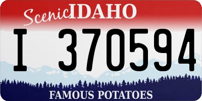 ID license plate I370594