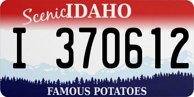 ID license plate I370612