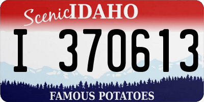 ID license plate I370613