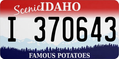 ID license plate I370643