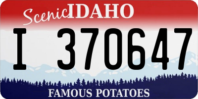 ID license plate I370647
