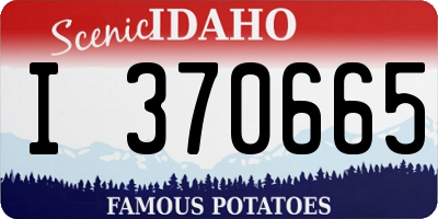 ID license plate I370665