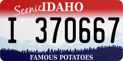 ID license plate I370667