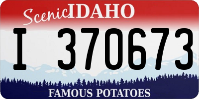 ID license plate I370673