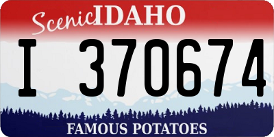 ID license plate I370674