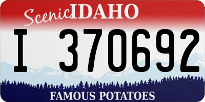 ID license plate I370692
