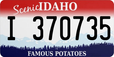 ID license plate I370735