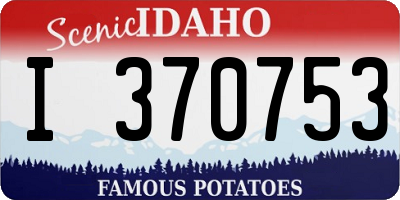ID license plate I370753