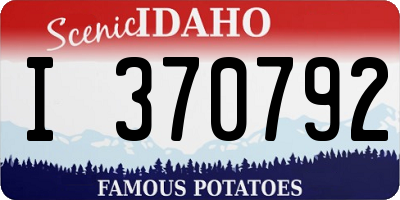 ID license plate I370792
