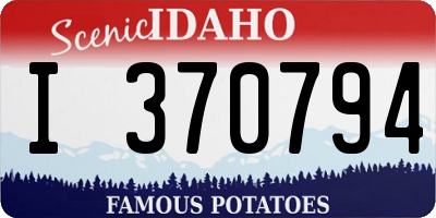 ID license plate I370794