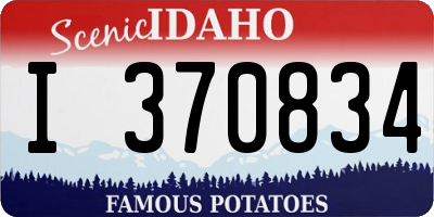 ID license plate I370834