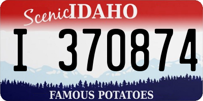 ID license plate I370874