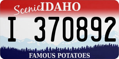 ID license plate I370892