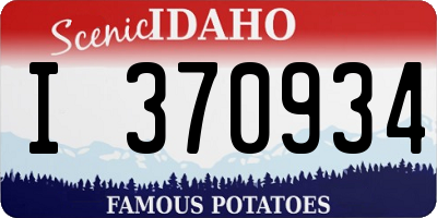 ID license plate I370934