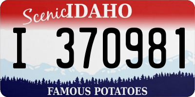 ID license plate I370981