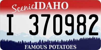 ID license plate I370982