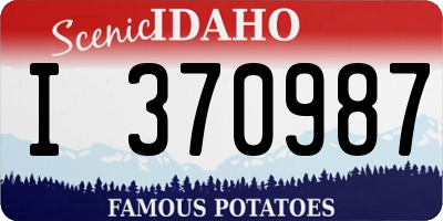 ID license plate I370987