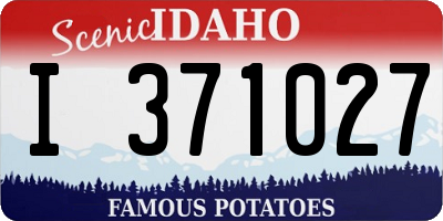 ID license plate I371027