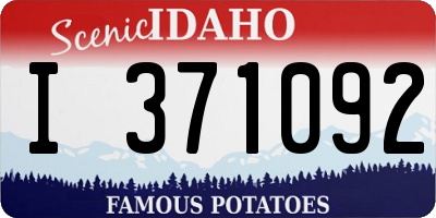 ID license plate I371092