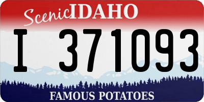 ID license plate I371093