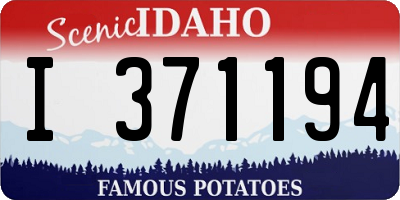 ID license plate I371194