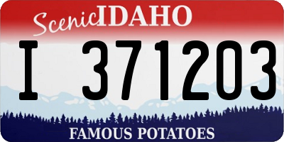 ID license plate I371203