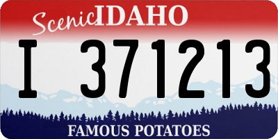 ID license plate I371213