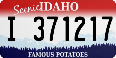 ID license plate I371217