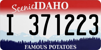ID license plate I371223