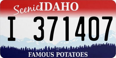 ID license plate I371407