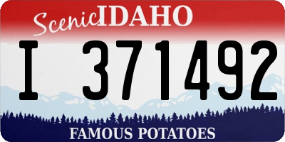 ID license plate I371492