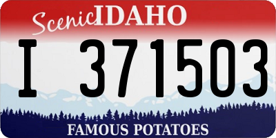 ID license plate I371503