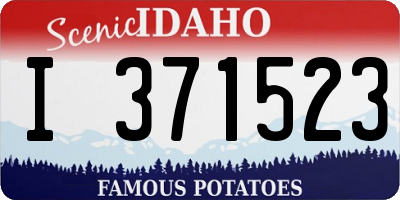 ID license plate I371523