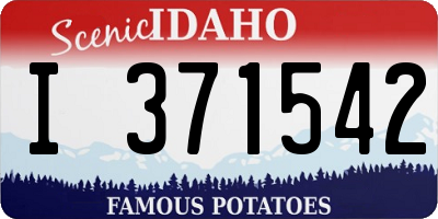 ID license plate I371542