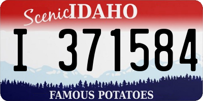 ID license plate I371584